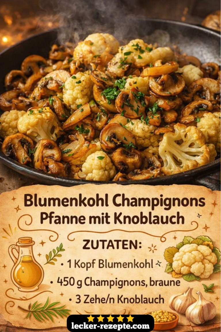 Blumenkohl-Champignon-Pfanne mit Knoblauch voller Geschmack – Lecker ...
